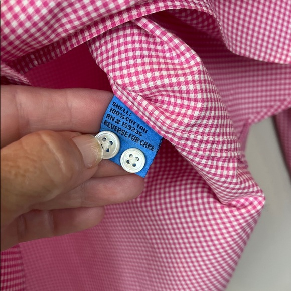 J. McLaughlin Women's Pink Gingham Button Down Casual  Shirt Size Medium - Picture 6 of 10